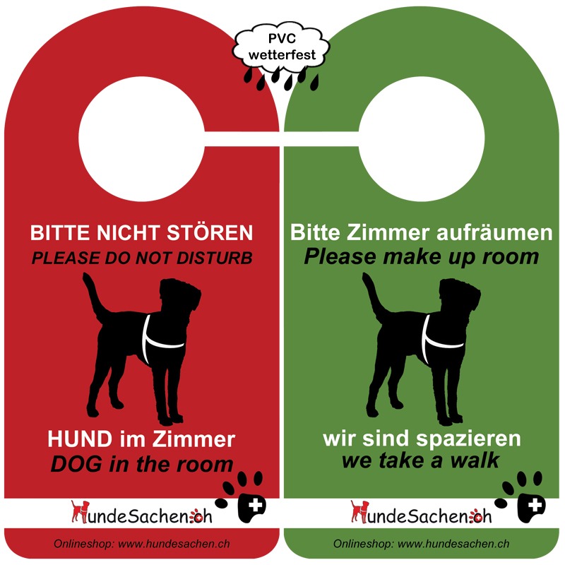 PVC Türhänger Hund im Zimmer "Do not Disturb" - Geschenkideen